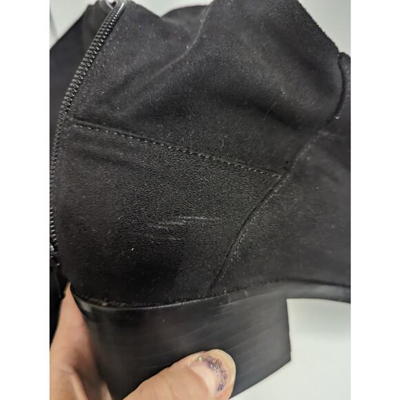 Steve Madden Garren Above Knee Boot Black Faux Suede Fabric Size  9 - Picture 9 of 12